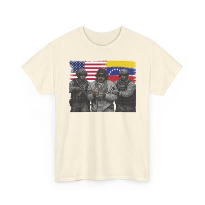 American and Venezuelan Flag Soldiers Tee, Nicolas Maduro Arrest Deportation Photo Tee T-shirt | Political Protest Graphic