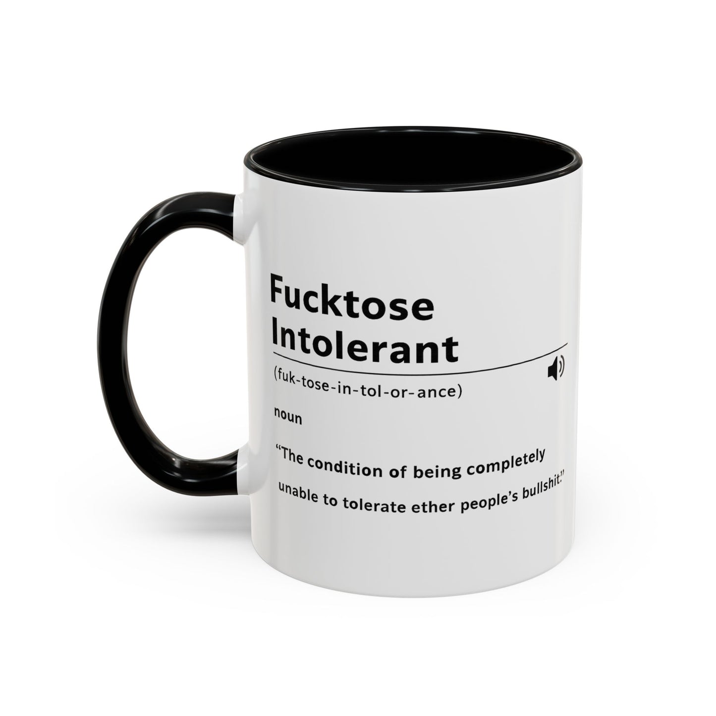 Fucktose Intolerant Definition Mug, Funny Accent Coffee Mug 11oz 15oz, Sarcastic Adult Humor Mug, Gag Gift for Friends