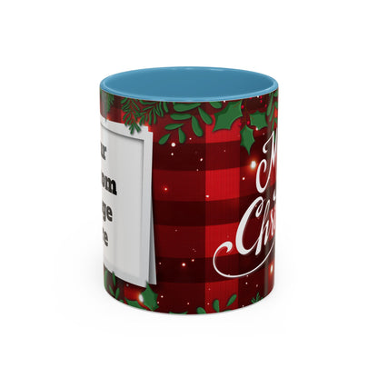 Personalized  Merry Christmas Accent Coffee Mug, Holiday Gift, Xmas Decor, Festive Beverage Cup, Custom Holiday Mug