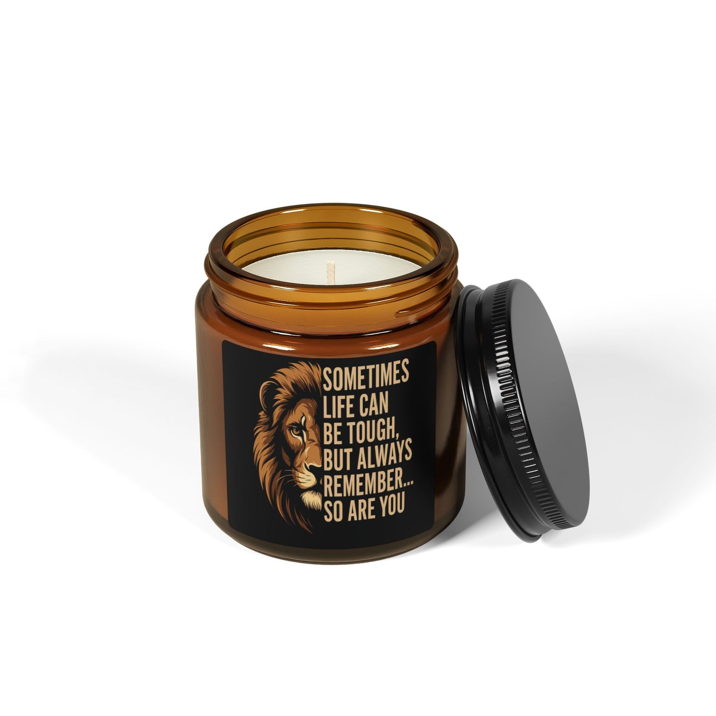 Scented Soy Candle, Inspirational Gift for Self-Care, Relaxation, Home Decor, Lion Design, Birthday, Encouragement
