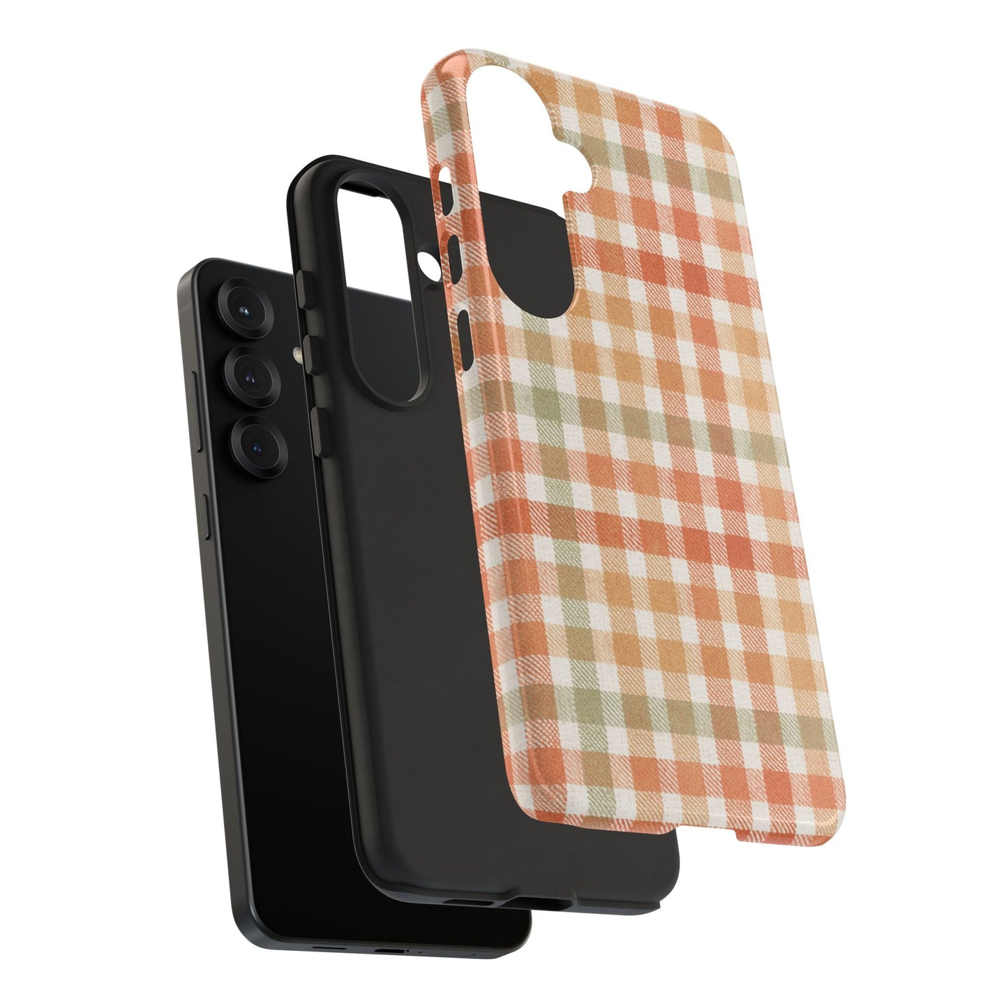 Boho Checkered Phone Case | Neutral Aesthetic Plaid Case | Retro Minimalist Check Design | iPhone Cover | Samsung Cover