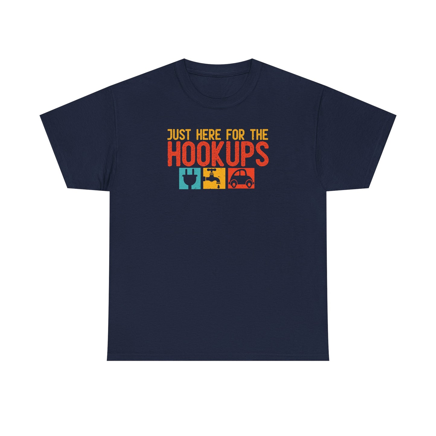 Just Here For The Hookups Shirt, Camping Fishing T-Shirt, Funny RV Camper Tee, Outdoors Graphic Tee, Campfire Gift for Men Women
