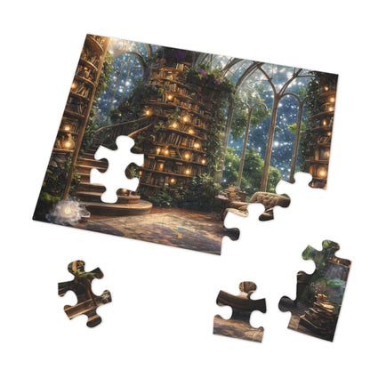 Dream Library, Magical Greenhouse, Jigsaw Puzzles, Star Filled Sky Library Reading Garden Lounge Room, Starry Night View, 500 Or 1000