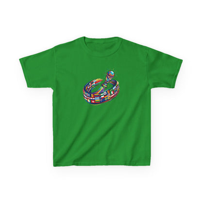 Colorful Flags Kids T-Shirt | International Flags Tee | Fun Support Shirt | 2026 World Cup USA T-Shirt, Political Soccer Fan Tee