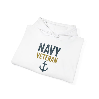 Navy Veteran Hoodie| Patriotic Military Pullover with Anchor | US Navy Gift for Men & Women | Veteran Pride Crewneck