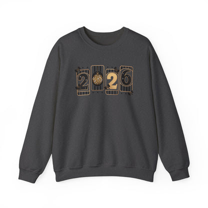2026 New Year Sweatshirt, Black & Gold New Years Crewneck, Happy New Year 2026 Shirt, Retro Party Sweatshirt, Womens New Year Gift
