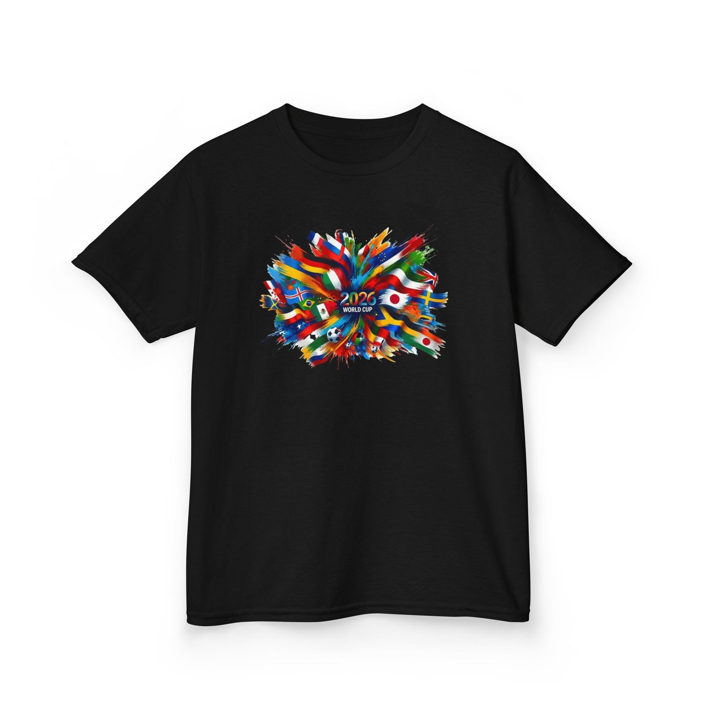 Colorful Paint Splash Kids T-Shirt | 2026 USA Soccer Tee for Kids | Abstract Art Graphic Shirt | Fun Youth Fan Gift, Football Lover Gift