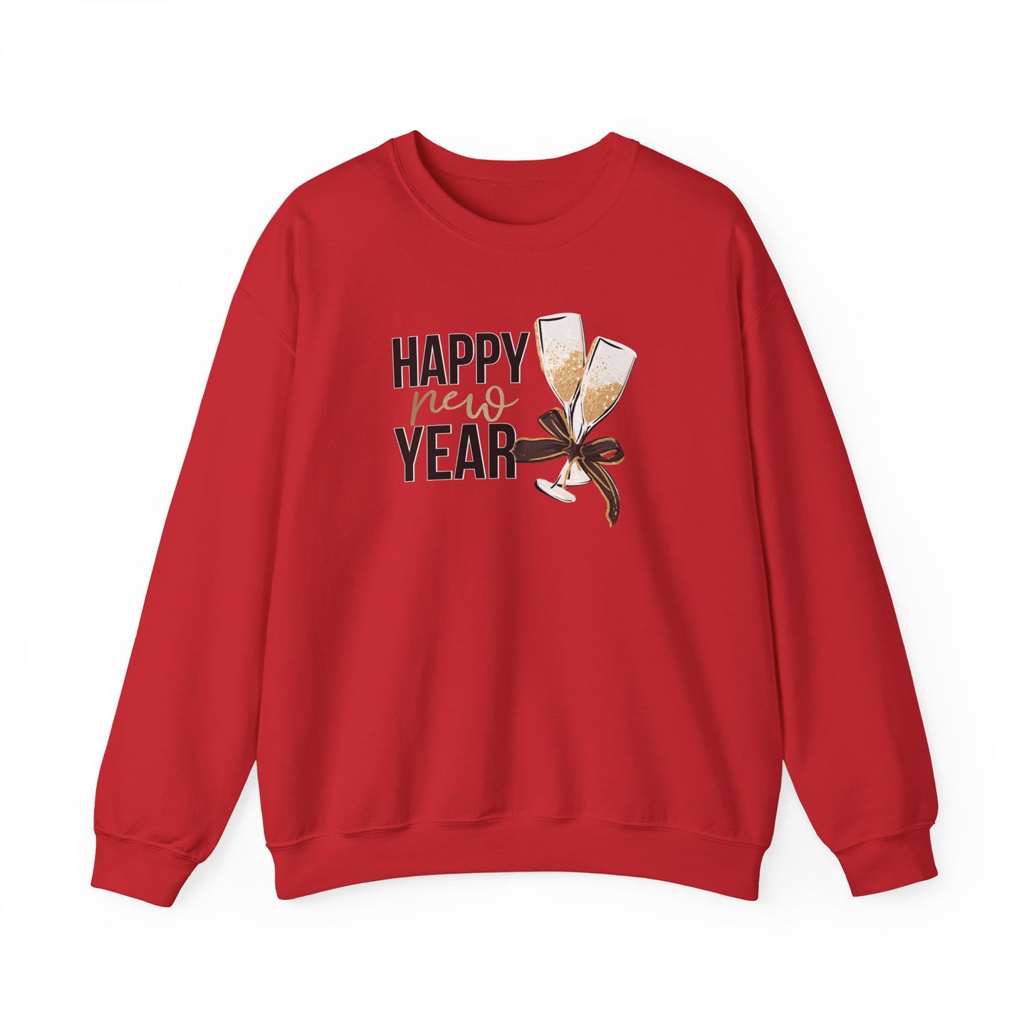 Happy New Year Sweatshirt | Champagne Toast Crewneck | New Year's Eve Party Shirt | Festive Winter Sweater | Cozy NYE Gift for Women Men
