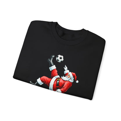 Festive Santa Soccer Crewneck Sweatshirt, Christmas Apparel, Winter Fashion, Holiday Gifts, Sports Lover, Cute Santa Design
