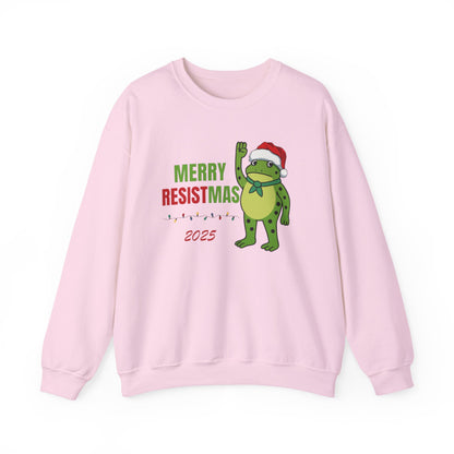 Merry Resistmas 2025 Crewneck Sweatshirt - Unisex Holiday Gift, Christmas Sweater, Funny Sweatshirt, Winter Apparel, Seasonal Fashion