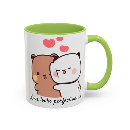 Personalized Dudu Bubu Mug | Cute Bear Coffee Cup | Color Handle Mug | Birthday Christmas Gift | Funny Mug for Her Him Valentine Gift