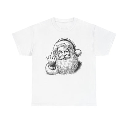 Funny Santa Heavy Cotton Tee, Christmas T-Shirt, Holiday Humor Top, Grumpy Santa Gift, Unisex Graphic Tee - Festive Santa Shirt, Christmas