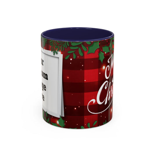 Personalized  Merry Christmas Accent Coffee Mug, Holiday Gift, Xmas Decor, Festive Beverage Cup, Custom Holiday Mug