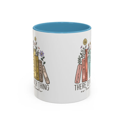 There Is No Such Thing As Too Many Books Mug, Book Lover Accent Coffee Cup, Reading Mug, Floral Bookstack Gift, Cozy Reader Ceramic Mug