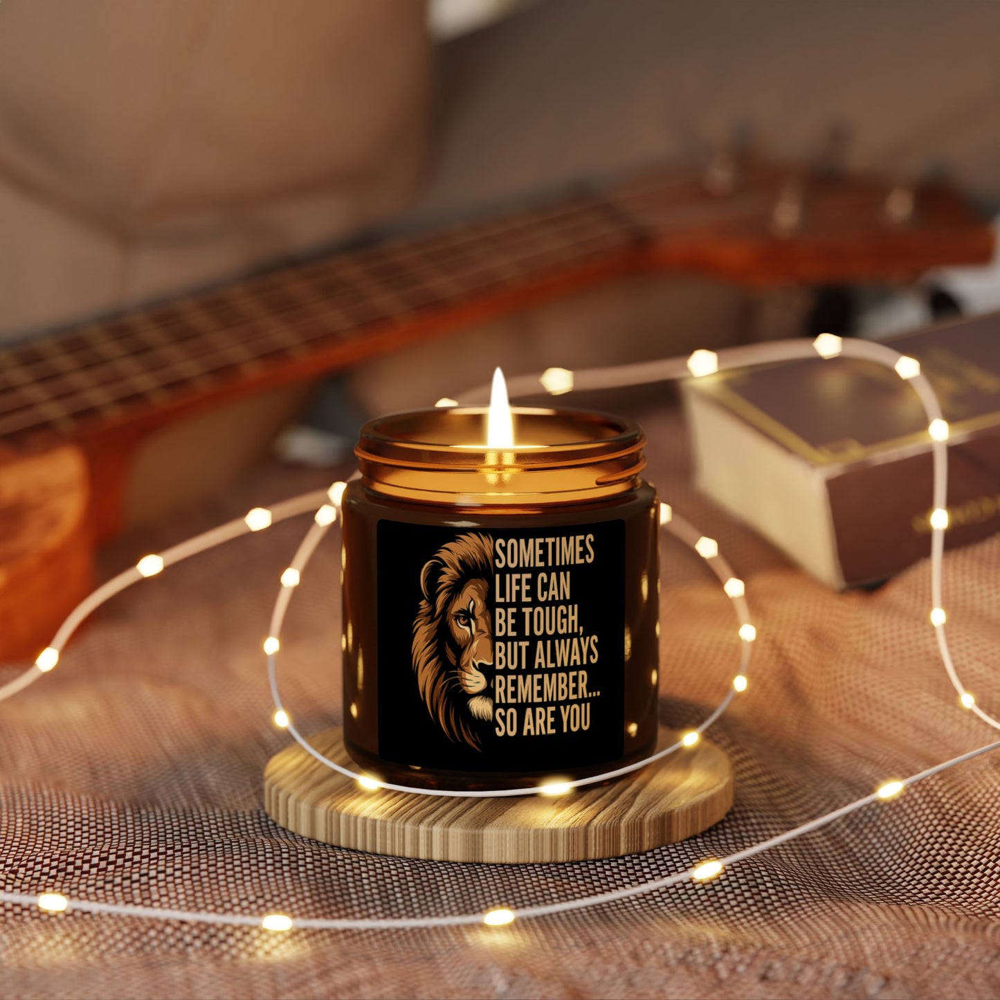 Scented Soy Candle, Inspirational Gift for Self-Care, Relaxation, Home Decor, Lion Design, Birthday, Encouragement