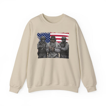 Maduro Captured 2026 Venezuela Libre Sweatshirt, Patriotic Military Graphic Crewneck, American Flag Soldier Tribute, Support Pullover