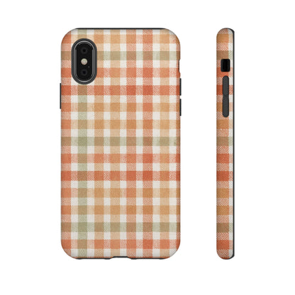 Boho Checkered Phone Case | Neutral Aesthetic Plaid Case | Retro Minimalist Check Design | iPhone Cover | Samsung Cover