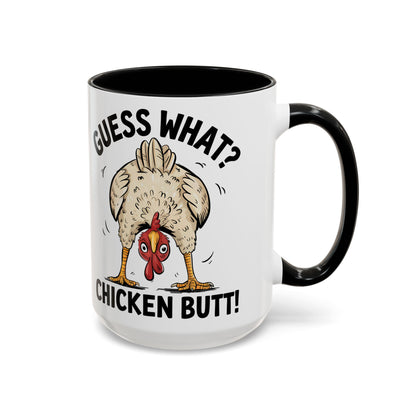 Funny Chicken Mug, Guess What? Chicken Butt! Coffee Mug, Farm Humor Mug, Rooster Joke Cup, Gift for Chicken Lovers, Gag Gift Mug