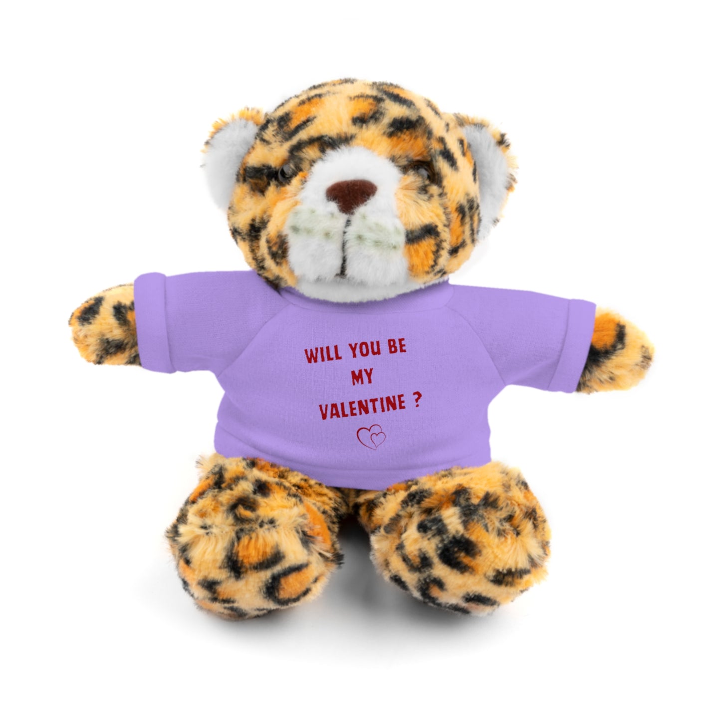 Will You Be My Valentine ? Teddy Bear, Plush Animal with T-Shirt, Cute Valentine's Day Gift, Stuffed Bear for Kids or Love