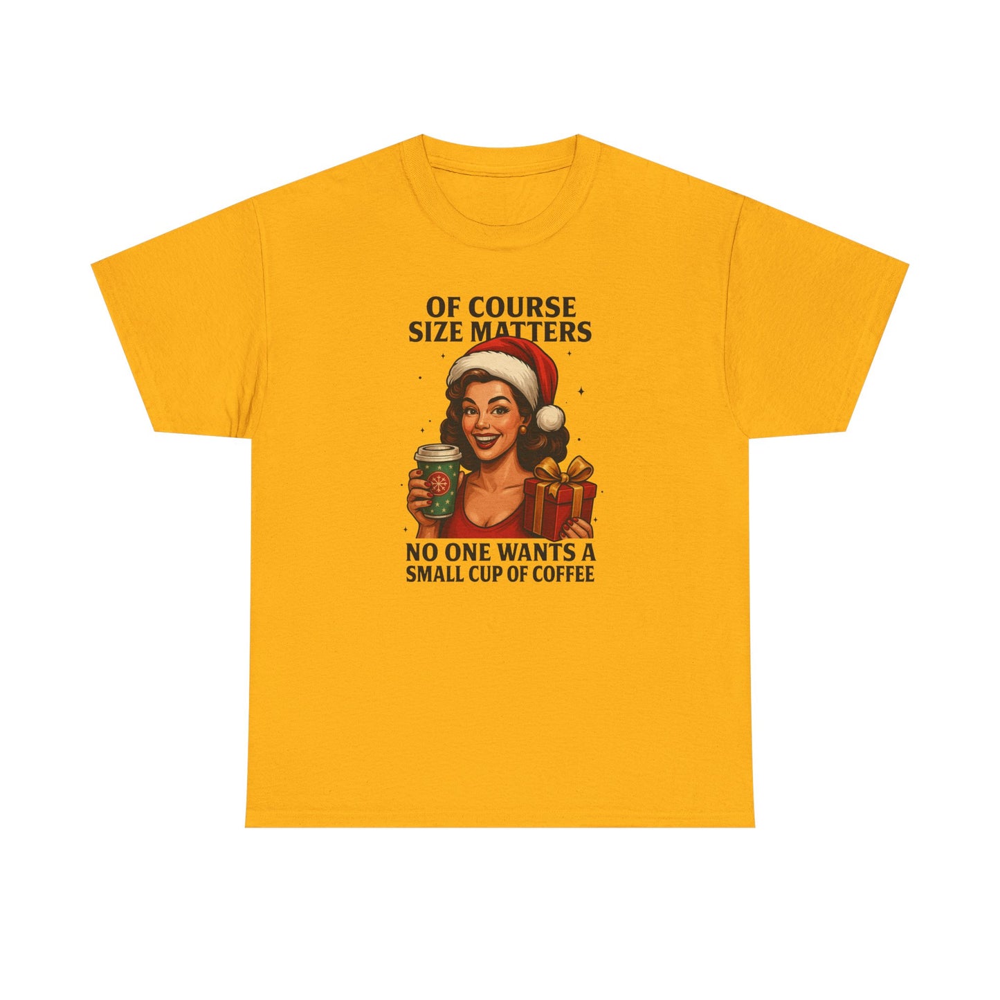 Funny Coffee Christmas Sweatshirt, Of Course Size Matters, Holiday Coffee Lover Gift, Retro Santa Coffee Sweatshirt, Xmas Winter Crewneck