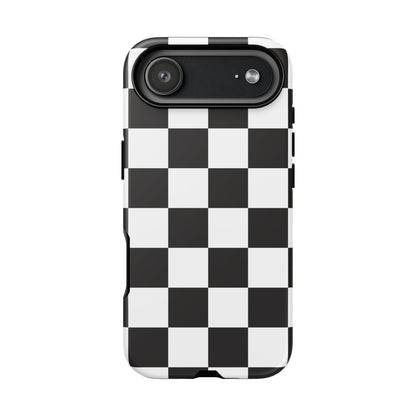 Black and White Checker iPhone Case, Stylish iPhone Cover for Teens, Holiday Gift, Unique Mobile Accessories, Tough Protection