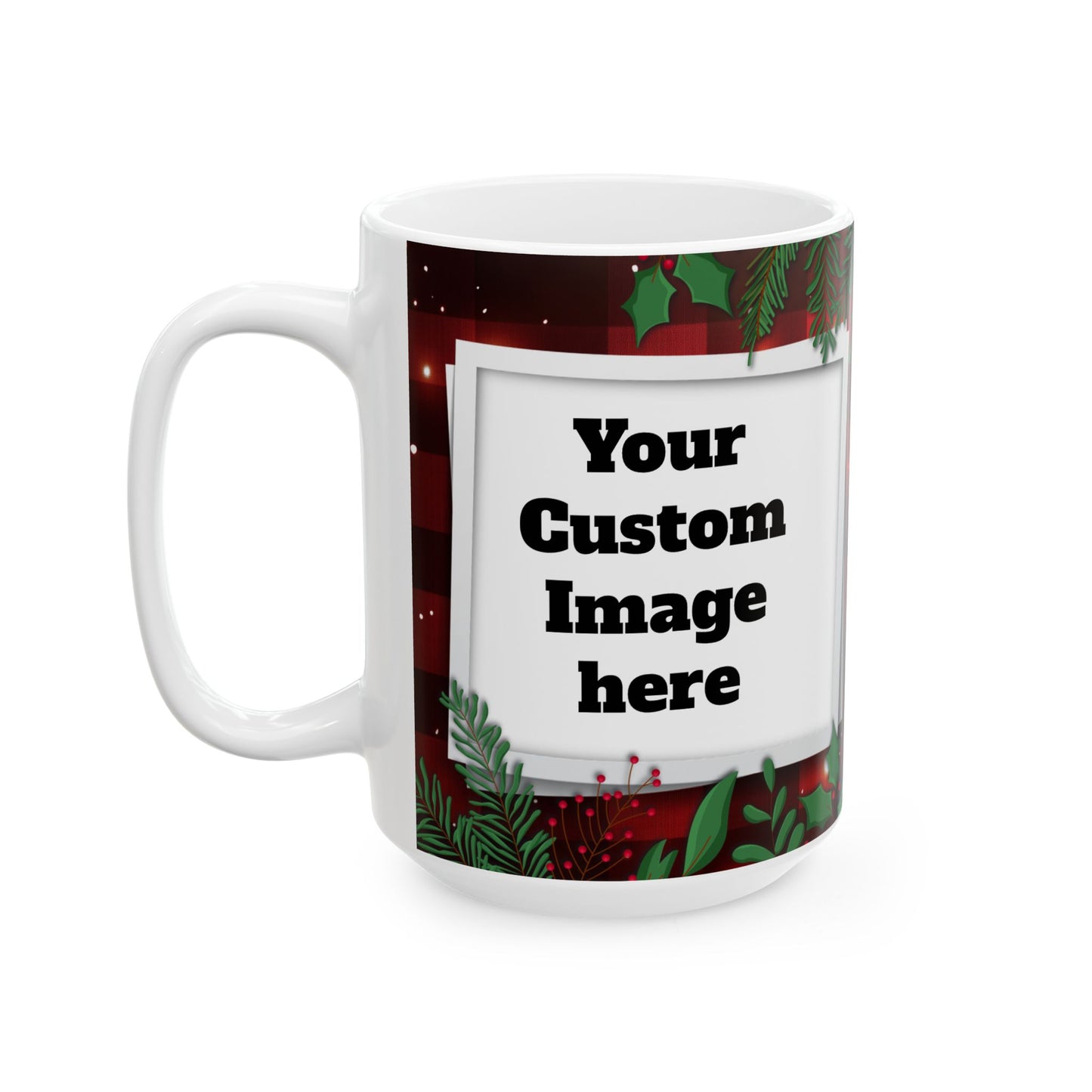 Christmas Plaid Ceramic Mug, Holiday Gift, Coffee Cup, Family Mug, Cozy Home Decor, Winter Warmth, Christmas Day Gift