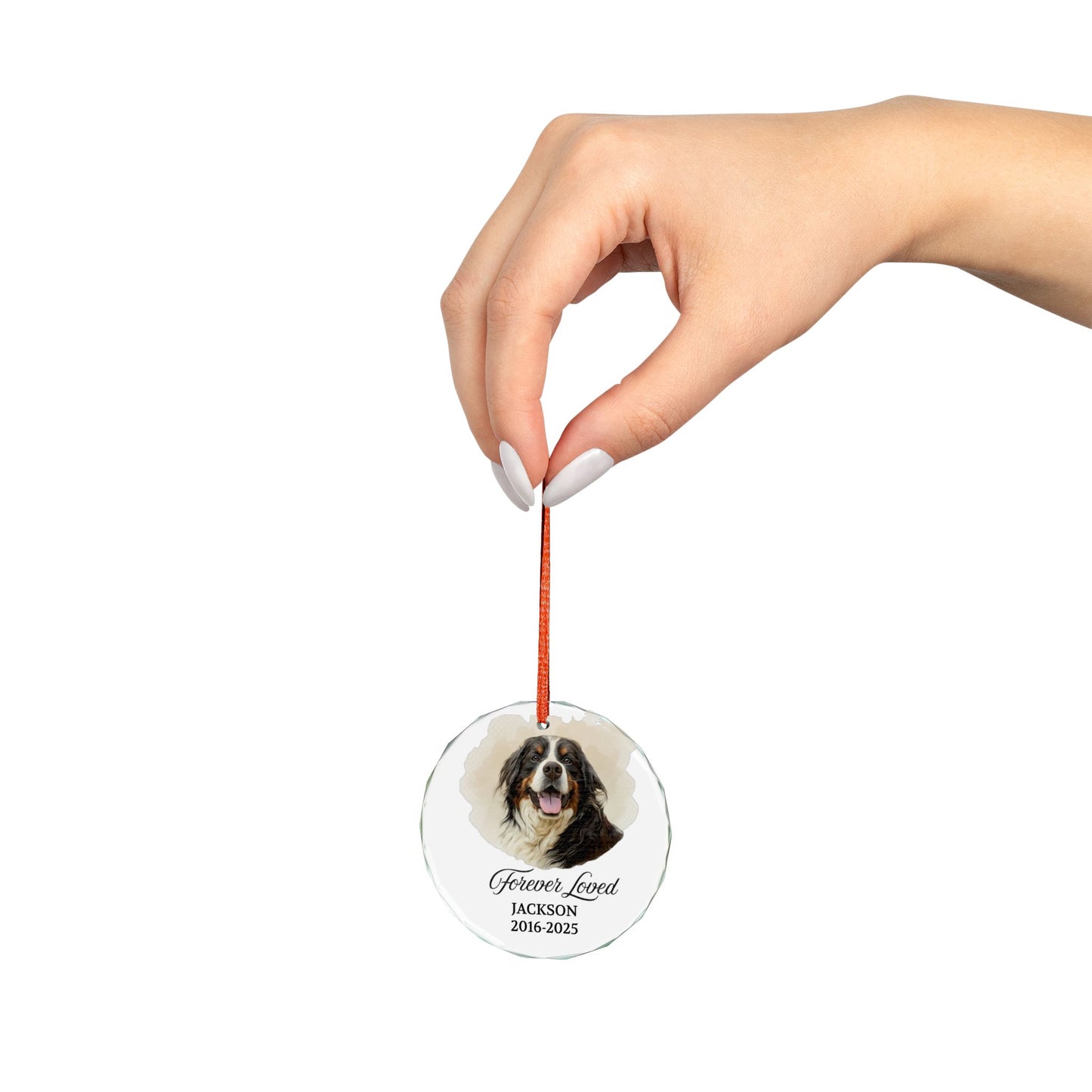 Personalized Dog Memorial Ornament, Dog Photo Ornament, Pet Memorial Gifts, Dog Christmas Ornaments, Dog Loss Keepsake, Forever Loved