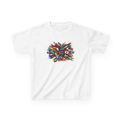 Colorful Paint Splash Kids T-Shirt | 2026 USA Soccer Tee for Kids | Abstract Art Graphic Shirt | Fun Youth Fan Gift, Football Lover Gift