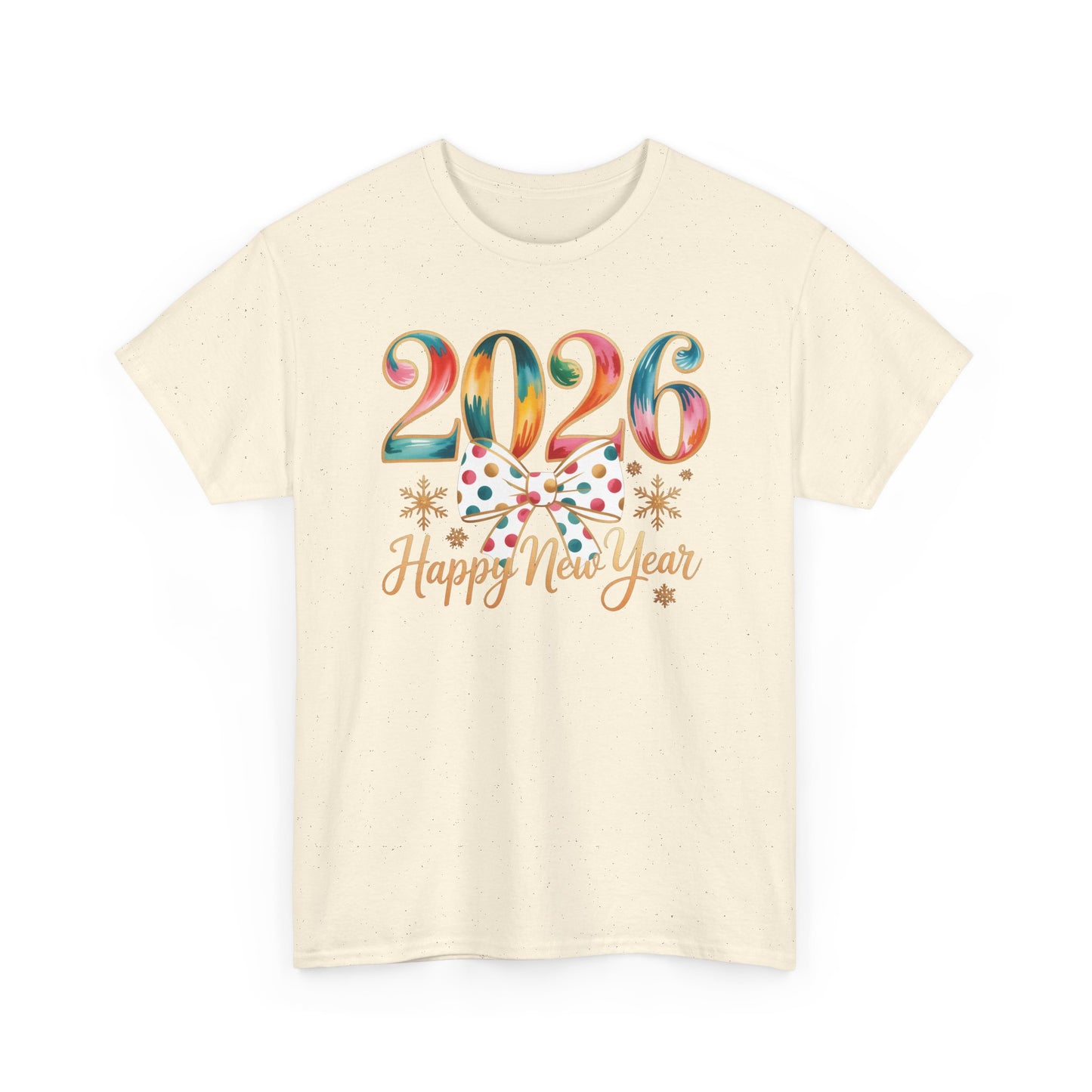 2026 Happy New Year Shirt, Colorful Bow New Year Tee, New Year Outfit, Cute NYE Party T-Shirt, 2026 Celebration Graphic Tee, New Year Gift