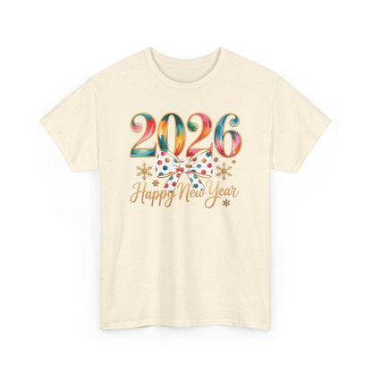 2026 Happy New Year Shirt, Colorful Bow New Year Tee, New Year Outfit, Cute NYE Party T-Shirt, 2026 Celebration Graphic Tee, New Year Gift