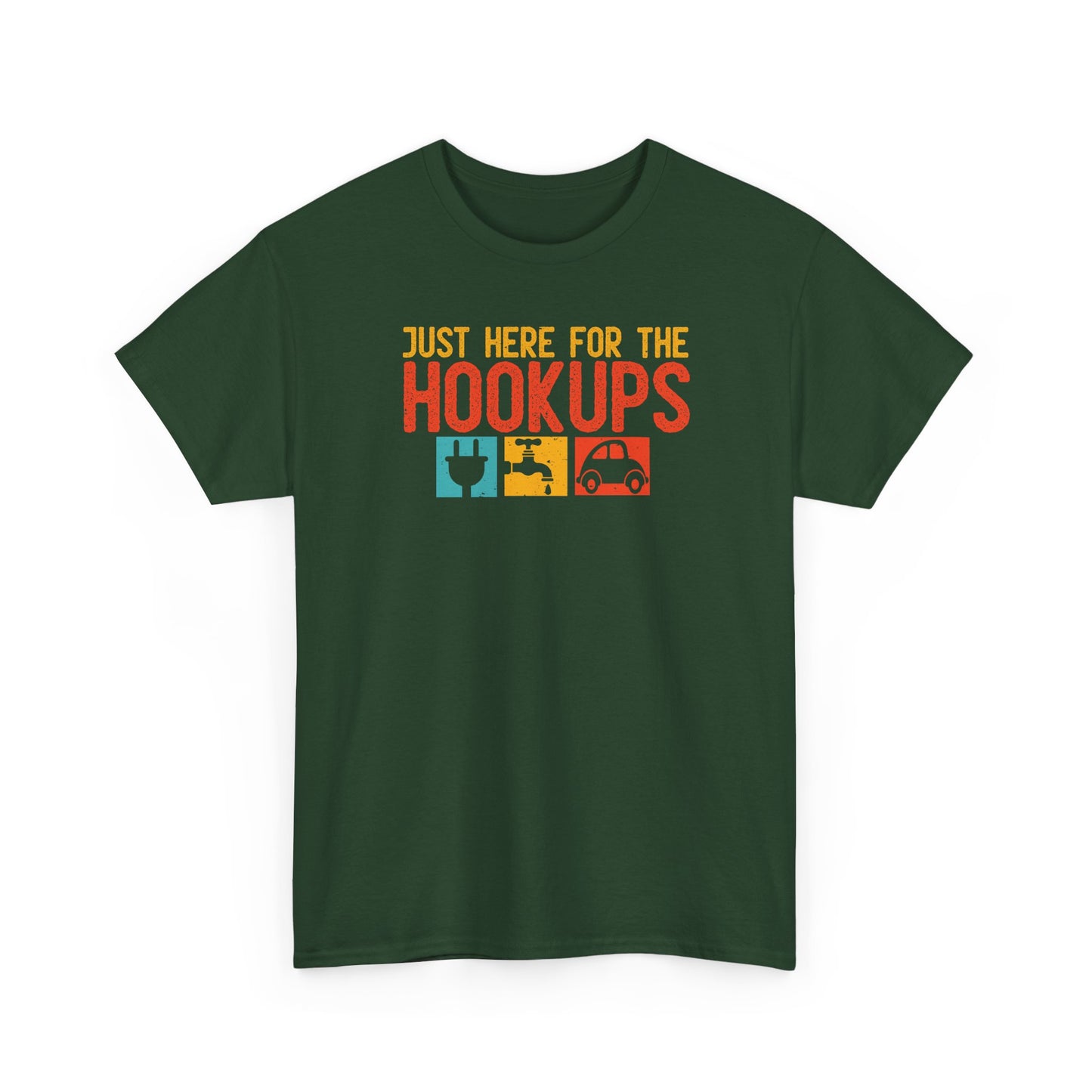 Just Here For The Hookups Shirt, Camping Fishing T-Shirt, Funny RV Camper Tee, Outdoors Graphic Tee, Campfire Gift for Men Women