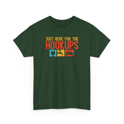 Just Here For The Hookups Shirt, Camping Fishing T-Shirt, Funny RV Camper Tee, Outdoors Graphic Tee, Campfire Gift for Men Women