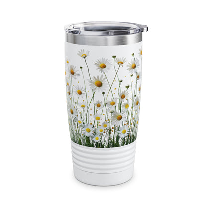 Daisy Floral Tumbler, Travel Mug for Nature Lovers, Eco-friendly Drinkware, Summer Vibes, Gift for Her, Outdoor Adventure