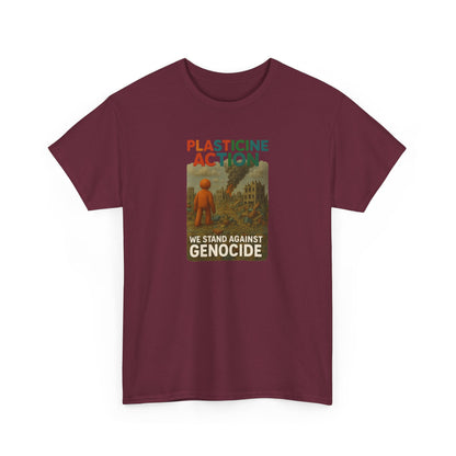 Plasticine Action Heavy Cotton Tee, Stand Against Genocide, Activist Wear, Social Justice Shirt, Awareness Tee, Thought Provoking Apparel