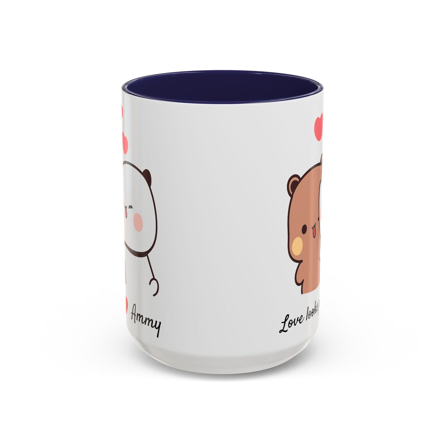 Personalized Dudu Bubu Mug | Cute Bear Coffee Cup | Color Handle Mug | Birthday Christmas Gift | Funny Mug for Her Him Valentine Gift