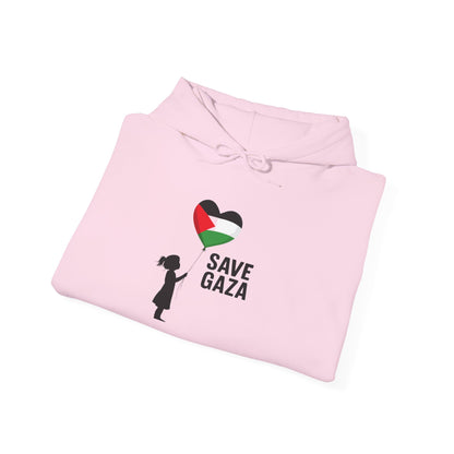Unisex Heavy Blend Hooded Sweatshirt, Save Gaza, Statement Hoodie, Comfortable Casual Wear, Gift for Activists, Peace Supporters