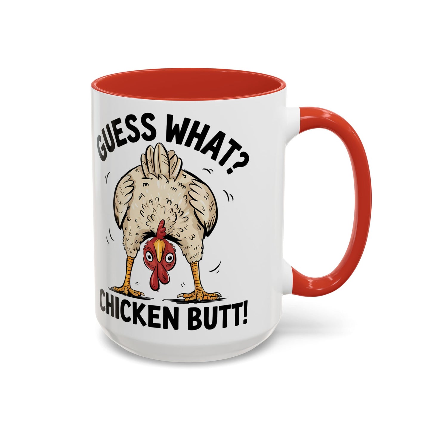 Funny Chicken Mug, Guess What? Chicken Butt! Coffee Mug, Farm Humor Mug, Rooster Joke Cup, Gift for Chicken Lovers, Gag Gift Mug