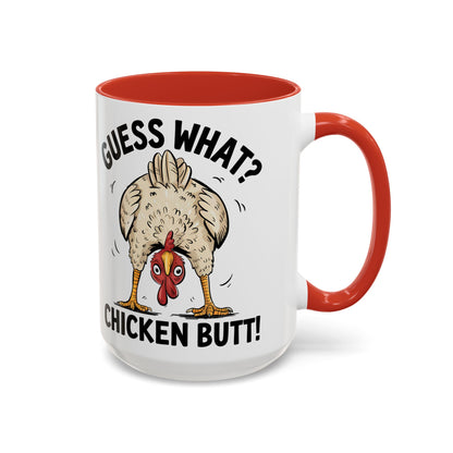 Funny Chicken Mug, Guess What? Chicken Butt! Coffee Mug, Farm Humor Mug, Rooster Joke Cup, Gift for Chicken Lovers, Gag Gift Mug