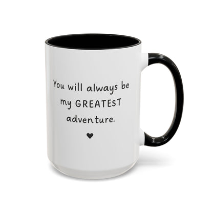 You're My Greatest Adventure Coffee Cup, Custom Line Drawing Couple Mug, Anniversary Gift For Husband Wife, Engagement Gift, Valentine's Day