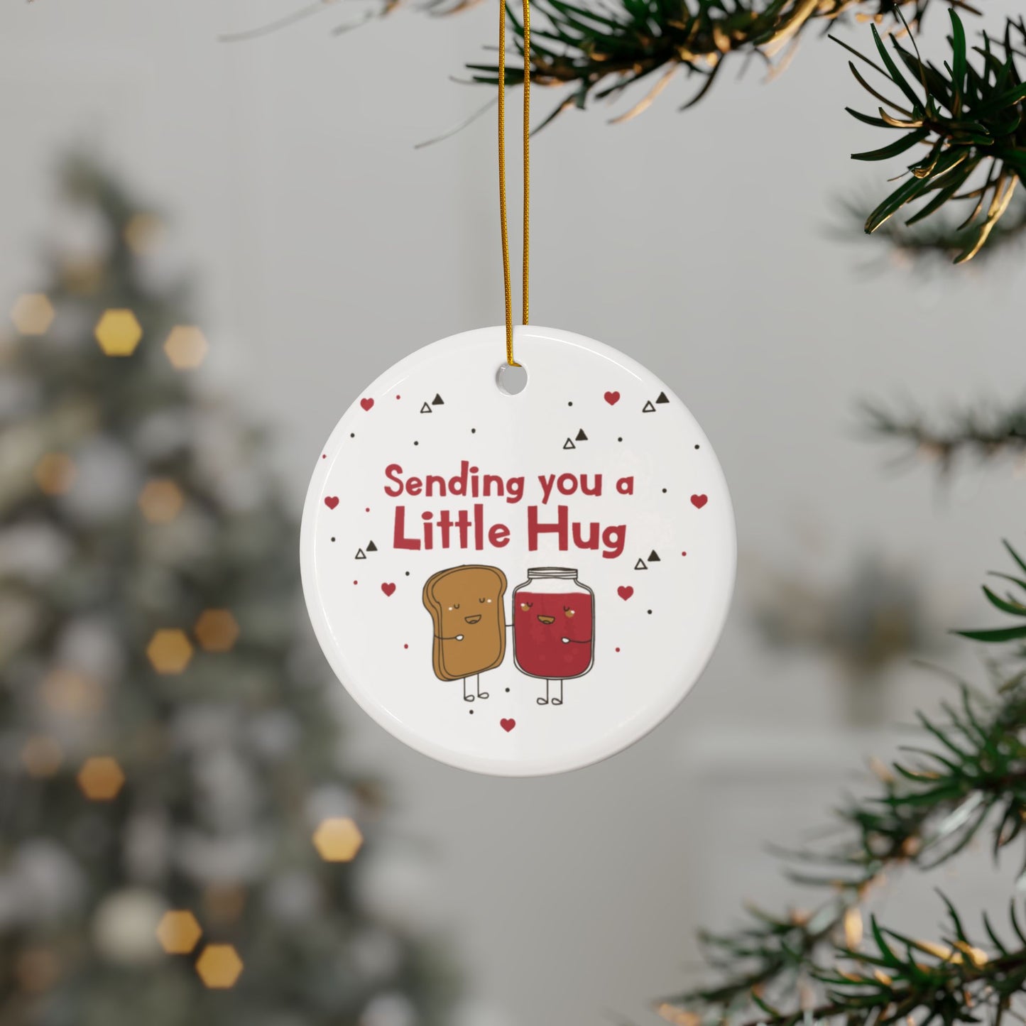 Personalized Little Hug Ornament, Cute Christmas Tree Decoration for Friends, Family, or Coworkers, Funny Holiday Gift, Friendship Keepsake