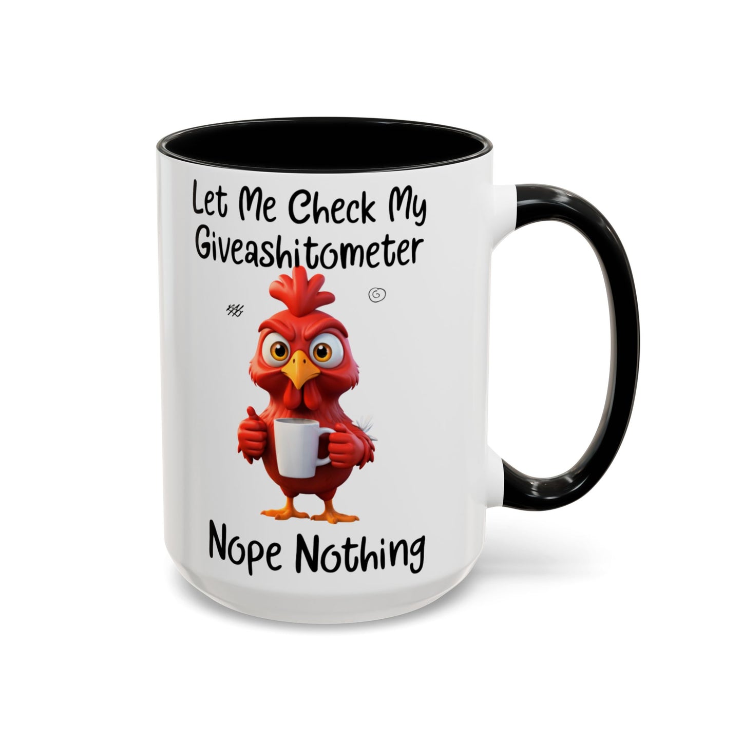 Funny Giveashitometer Mug | Sarcastic Coffee Mug with Rooster | Sassy Office Mug | Gift for Coworkers Friends