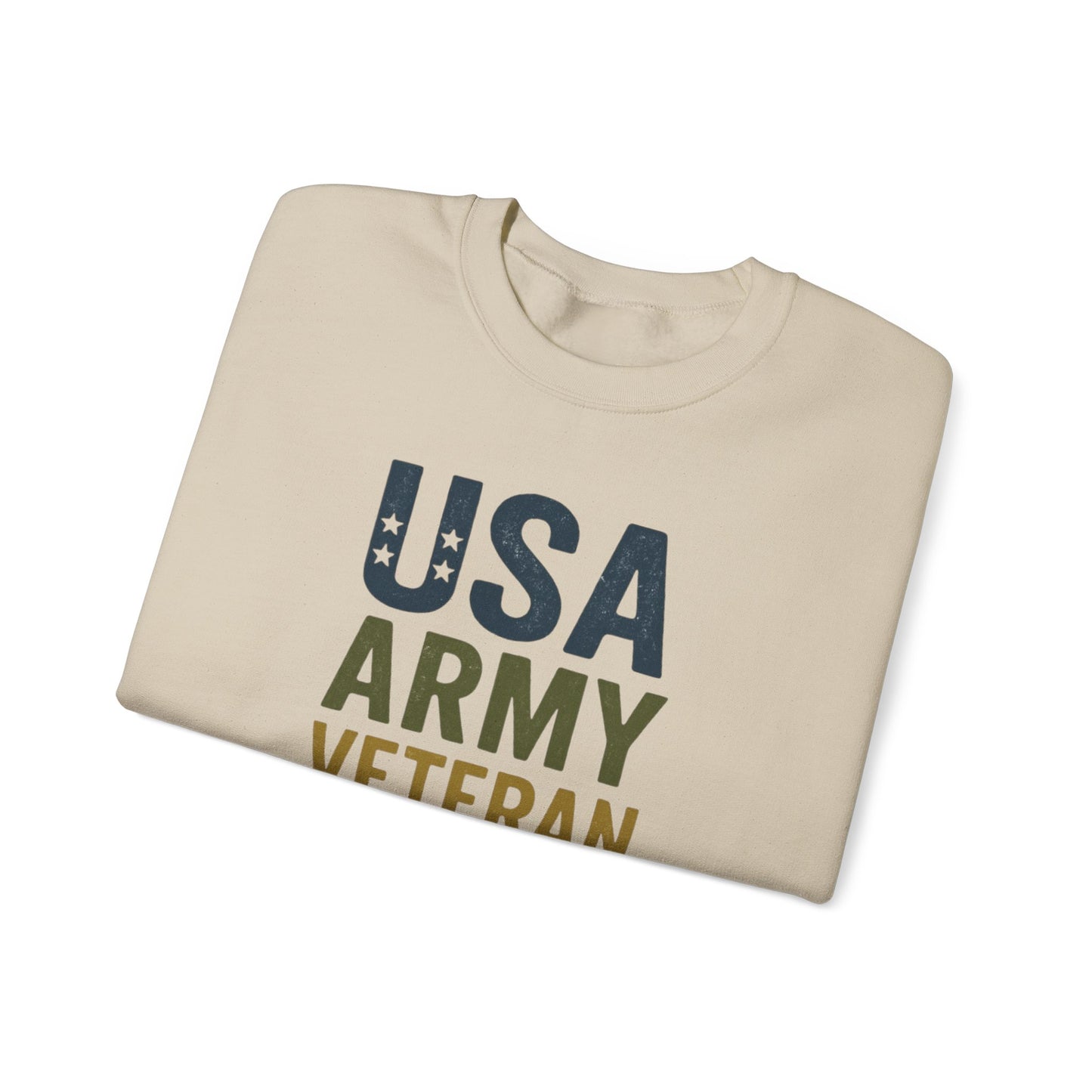 USA Army Veteran Crewneck Sweatshirt - Perfect Gift for Veterans, Military Appreciation, Sweatshirt For Navy Veteran, Patriotic Fashion