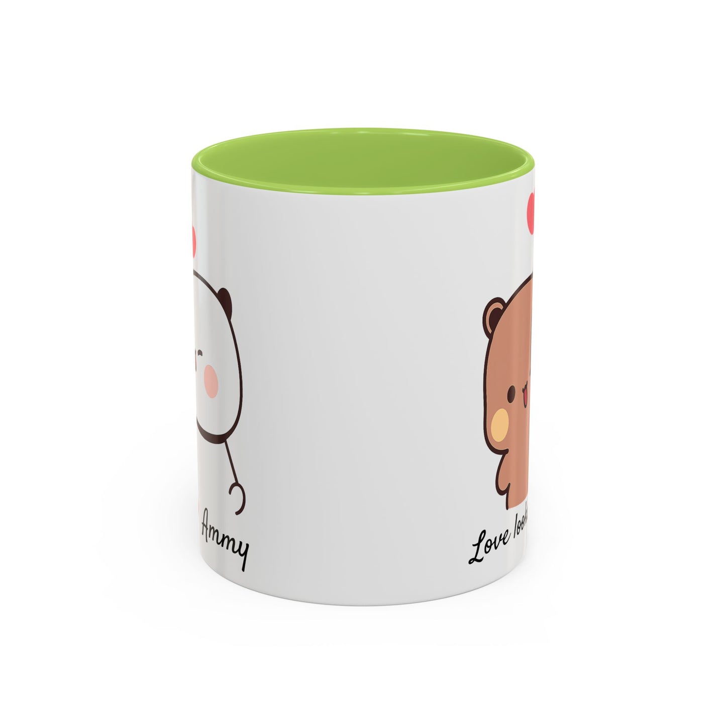 Personalized Dudu Bubu Mug | Cute Bear Coffee Cup | Color Handle Mug | Birthday Christmas Gift | Funny Mug for Her Him Valentine Gift