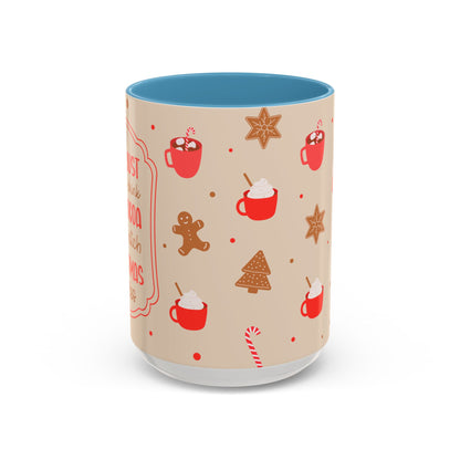 Festive Accent Coffee Mug, Holiday Gift, Hot Chocolate Lover, Christmas Decor, Winter Vibes, Cozy Mugs, Gift for her