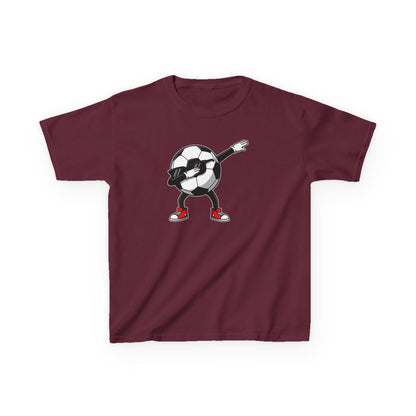 Dabbing Soccer Ball Kids T-Shirt, Cartoon Football Tee for Boys Girls, Sporty Youth Soccer Graphic Shirt, Football Fan shirt