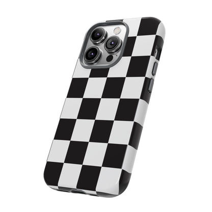 Black and White Checker iPhone Case, Stylish iPhone Cover for Teens, Holiday Gift, Unique Mobile Accessories, Tough Protection