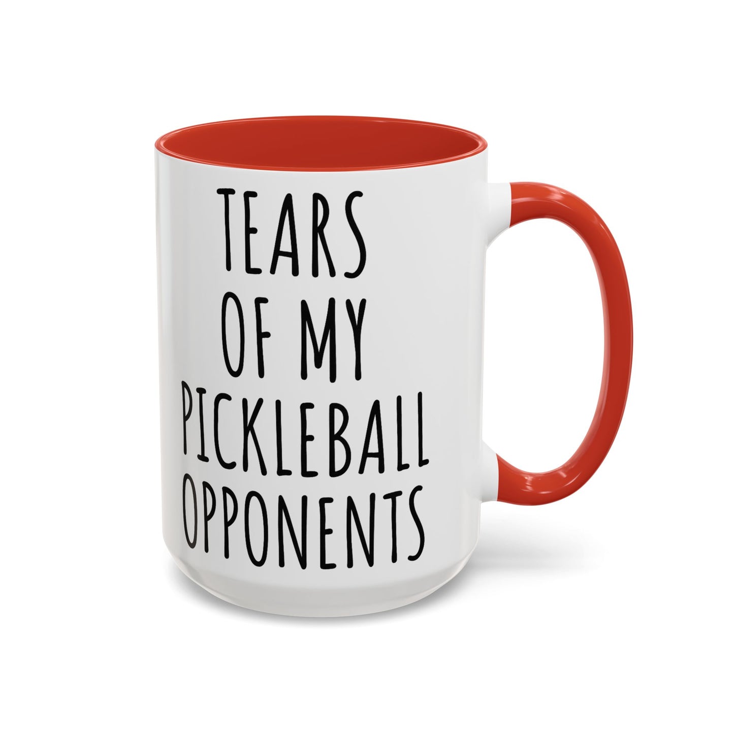 Tears of My Pickleball Opponents Mug, Funny Pickleball Gift for Players, Grandma & Grandpa | 11oz 15oz Ceramic Accent Coffee Cup