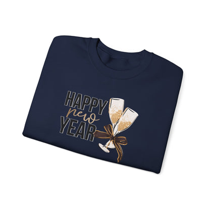 Happy New Year Sweatshirt | Champagne Toast Crewneck | New Year's Eve Party Shirt | Festive Winter Sweater | Cozy NYE Gift for Women Men