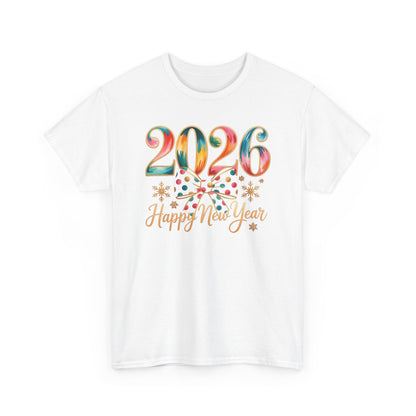2026 Happy New Year Shirt, Colorful Bow New Year Tee, New Year Outfit, Cute NYE Party T-Shirt, 2026 Celebration Graphic Tee, New Year Gift