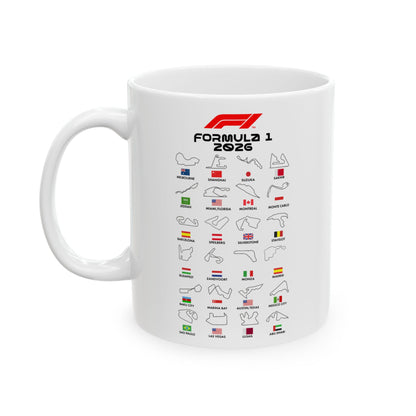 Formula One 2026 Mug, F1 Race Track Coffee Cup, Grand Prix Fan Gift, Motorsport Mug, Racing Dad Gift, Auto Lover Cup